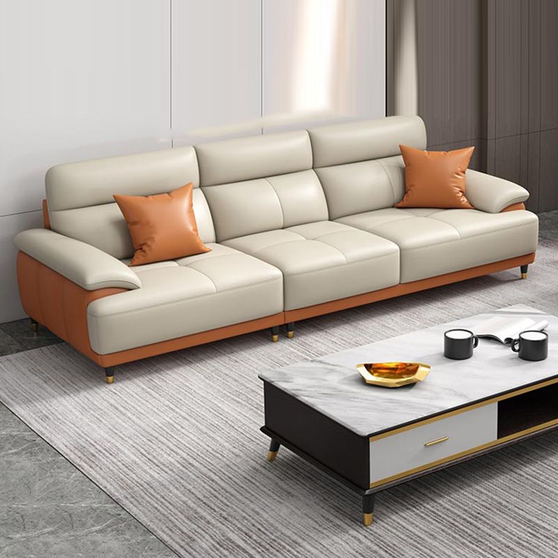 Genuine Leather Sectional Sofa Pillow Top Arm Sofa for Living Room Clearhalo 'furn' 'furn_sectionals' 'Furniture' 'Living Room Furniture' 'Sectionals' 1200x1200_486bdd8a-5def-45b6-80a7-cfc47b2e55c0