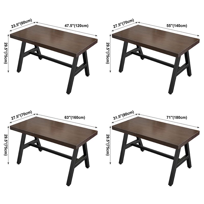 Industrial Rectangle Dining Table Pine Solid Wood Table with Black Trestle Base Clearhalo ' dining_table' 'Dining Tables & Seating' 'Dining Tables' 'furn' 'furn_dining_table' 'Furniture' 'furniture_dining_table' 'Kitchen & Dining Furniture' 'kitchen&dining_furn' 'kitchen' 'kitchen_dining_table' 1200x1200_486c5214-98b6-46fc-908e-9e046a271b8a