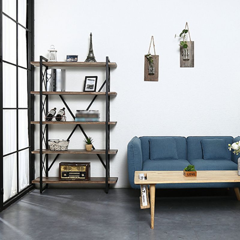 Industrial Style Etagere Bookshelf Open Shelf Bookcase with Rectangular Shelves Clearhalo 'Bookcases' 'furn' 'furn_bookcases' 'Furniture' 'furniture_bookcases' 'kitchen' 'kitchen_bookcases' 'Living Room Furniture' 'Office Furniture' 1200x1200_486ca423-c36f-4704-b501-32700fa2e746