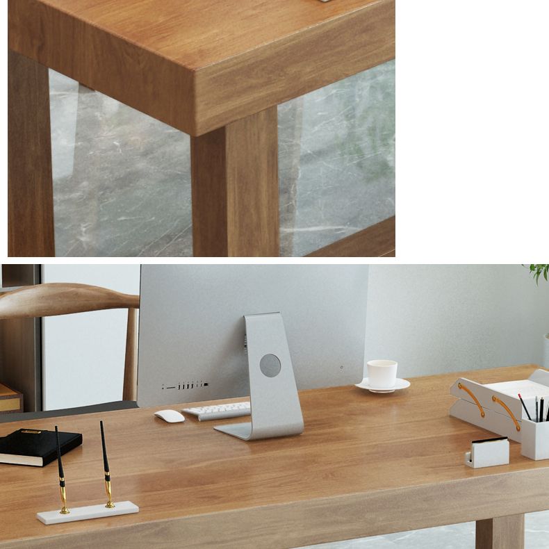 Eigentijdse schrijfbureau rechthoekige dennen vaste houten kantoor bureau