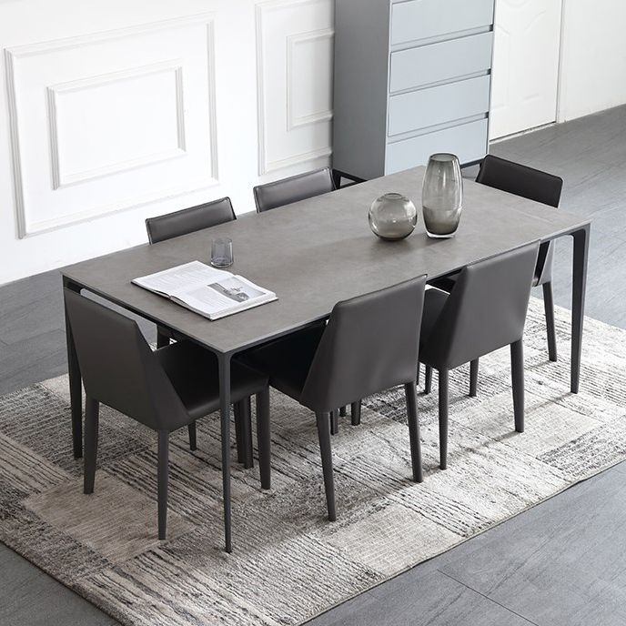 1/3/4/5/7 Pieces Modern Dining Set with Grey Top Table and Leather Chairs Dinette Set Clearhalo 'Dining Room Sets' 'Dining Tables & Seating' 'dining_room_set' 'furn' 'furn_dining_room_set' 'Furniture' 'furniture_dining_room_set' 'Kitchen & Dining Furniture' 'kitchen&dining_furn' 'kitchen' 1200x1200_486e4e2f-ca94-4d4e-a463-7079867e5daf