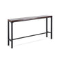 Mesa de bar industrial con tapa de madera maciza y base negra