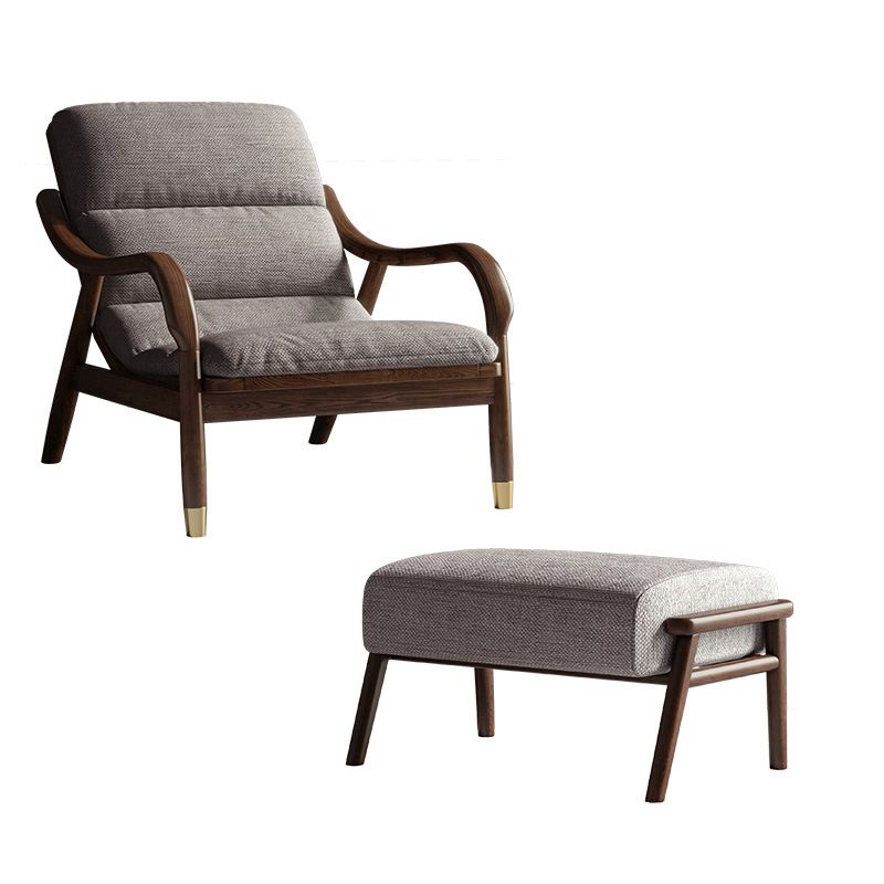 Modern Solid Wood Accent Chair, 68 Wide Cushion Back Chair with Arm