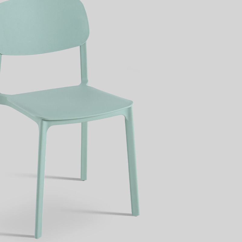 Modern Style Chair Dining Open Back Armless Chair for Kitchen with Plastic Legs