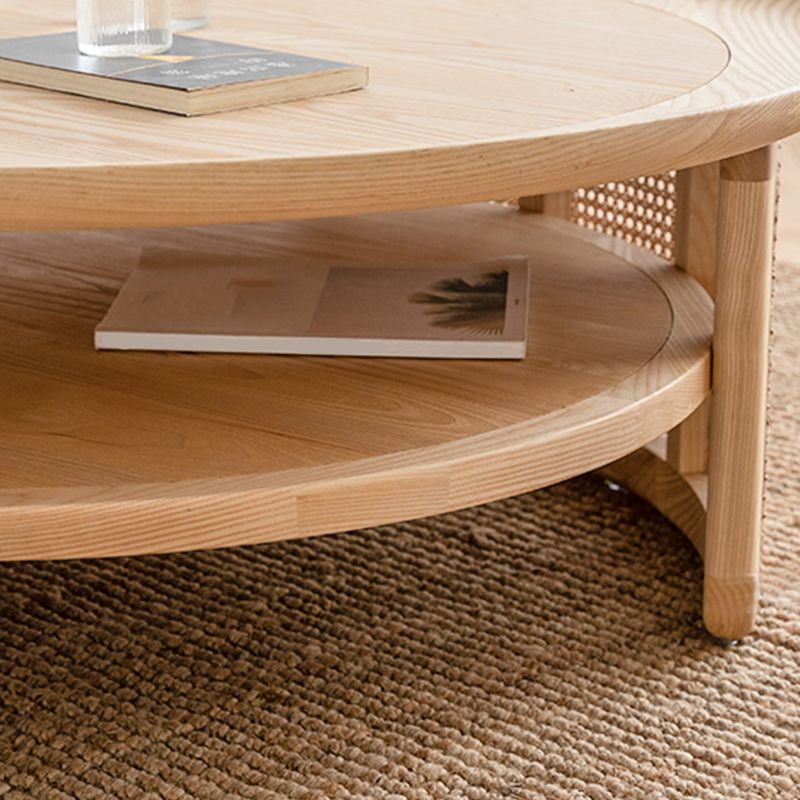 15"H Contemporary Cocktail Table Round Solid Wood Single Coffee Table Clearhalo 'Coffee & Accent Tables' 'Coffee Tables' 'coffee_tables' 'furn' 'furn_coffee_tables' 'Furniture' 'Living Room Furniture' 1200x1200_48707656-6f29-4350-8247-5e79e1d05668