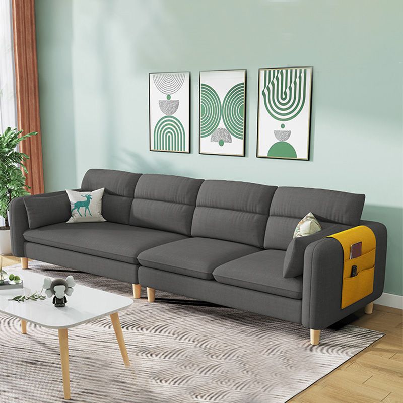 4-Seater Square Arm Sofa 92.1"/106.3" Wide Cushions Extra Long Slipcovered Sofa Clearhalo 'furn' 'furn_sofas' 'Furniture' 'furniture_sofas' 'kitchen' 'kitchen_sofas' 'Living Room Furniture' 'Sofa' 'sofas' 1200x1200_4870d72f-1609-4852-97d5-27b1b8b74c21