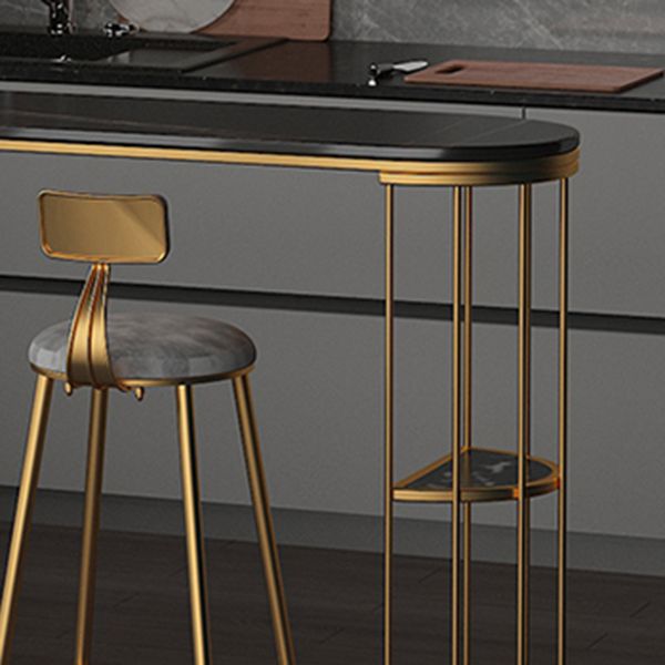 Tavolo da bar ovale in pietra sinterizzato tavolo da bistrot lussuoso con doppio piedistallo