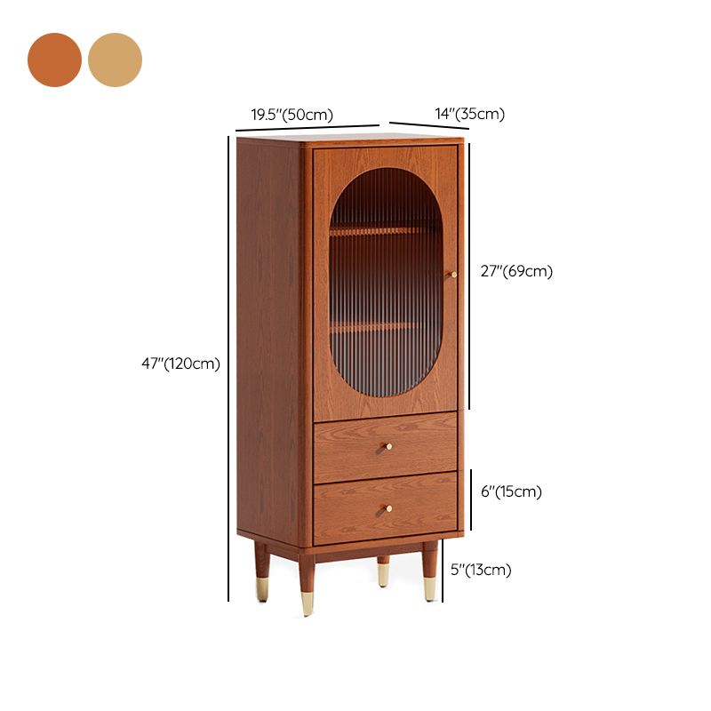 Modern Two Drawer Accent Cabinet Rectangular Wooden and Glass 1-Door Cabinet Clearhalo 'Cabinets & Chests' 'cabinets_chests' 'furn' 'furn_cabinets_chests' 'Furniture' 'Living Room Furniture' 1200x1200_4877e816-eb5e-4a49-b878-888ac77e9675