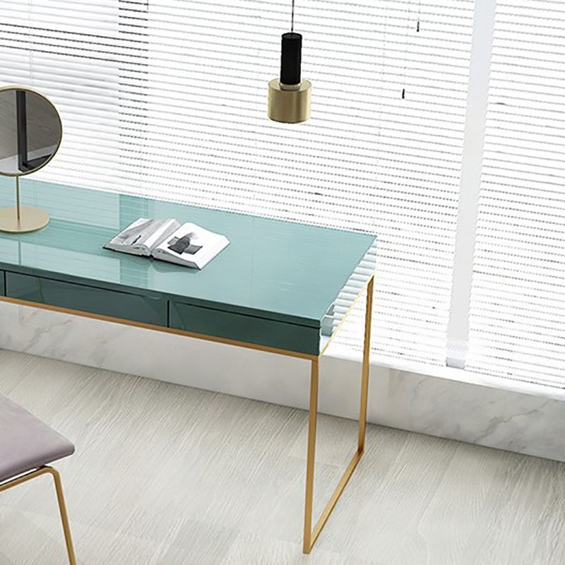 Glam Wood Make-up Vanity 17.71" Wide Vanity Tables with Storage Drawers, Green Clearhalo 'Bedroom Furniture' 'furn' 'furn_makeup_vanities' 'Furniture' 'Makeup Vanities' 'makeup_vanities' 1200x1200_48780033-e8f4-41fe-9735-462571435518