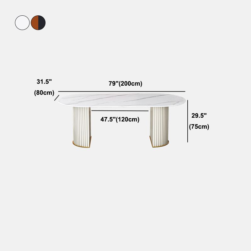 家のための伝統的な豪華なダイニングテーブル楕円形の焼結石のテーブル