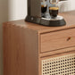 Contemporary 31.5"all Natural Wooden Cabinet, Rectangle Accent Cabinet with Drawers