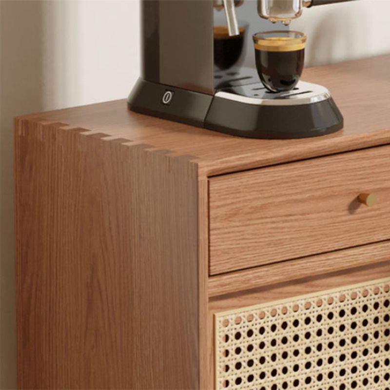 Contemporary 31.5"all Natural Wooden Cabinet, Rectangle Accent Cabinet with Drawers