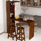 Table de pub rectangulaire moderne en bois massif, hauteur de bar, pour salon