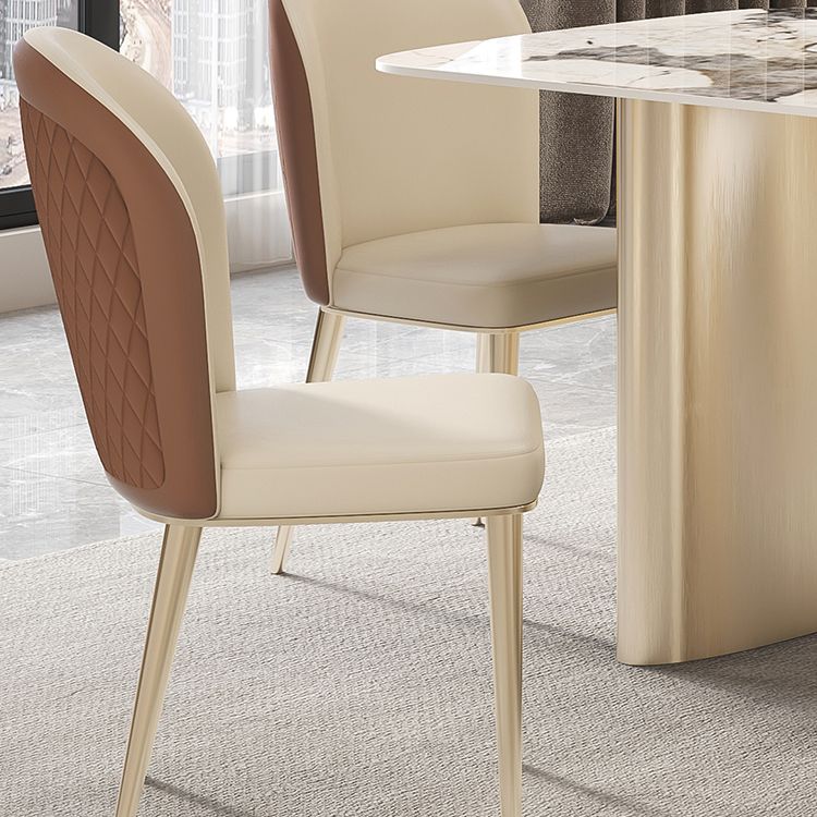 Nordic Glam Style Chair Dining Armless Metal Chairs for Kitchen Clearhalo 'Dining Chairs' 'Dining Tables & Seating' 'dining_chair' 'furn' 'furn_dining_chair' 'Furniture' 'furniture_dining_chair' 'Kitchen & Dining Furniture' 1200x1200_487c9da8-73cf-482b-9b99-212061282a69