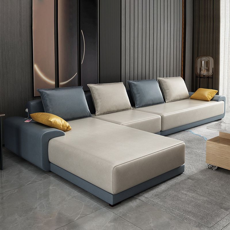 Modern Removable Cushions Sofa Reversible Chaise Sofa with Pillows Clearhalo 'furn' 'furn_sectionals' 'Furniture' 'furniture_sectionals' 'kitchen' 'kitchen_sectionals' 'Living Room Furniture' 'Sectionals' 1200x1200_487c9de0-27a9-46ac-a727-bca6cc90dc7d