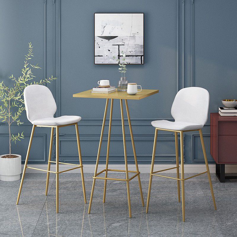 Modern Bar Table Square Metal Dining Table - 23.6" W x 23.6" L x 41.3" H