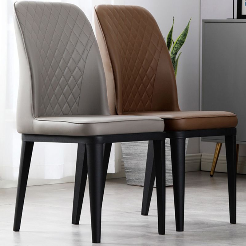 Scandinavian Indoor Side Chair Metal Upholstered Solid Back Dining Room Chair Clearhalo ' kitchen&dining_furn' 'Dining Chairs' 'Dining Tables & Seating' 'dining_chair' 'furn' 'furn_dining_chair' 'Furniture' 'furniture_dining_chair' 'Kitchen & Dining Furniture' 'kitchen' 1200x1200_487d66de-d4f2-4efb-82fd-cce80dd08138