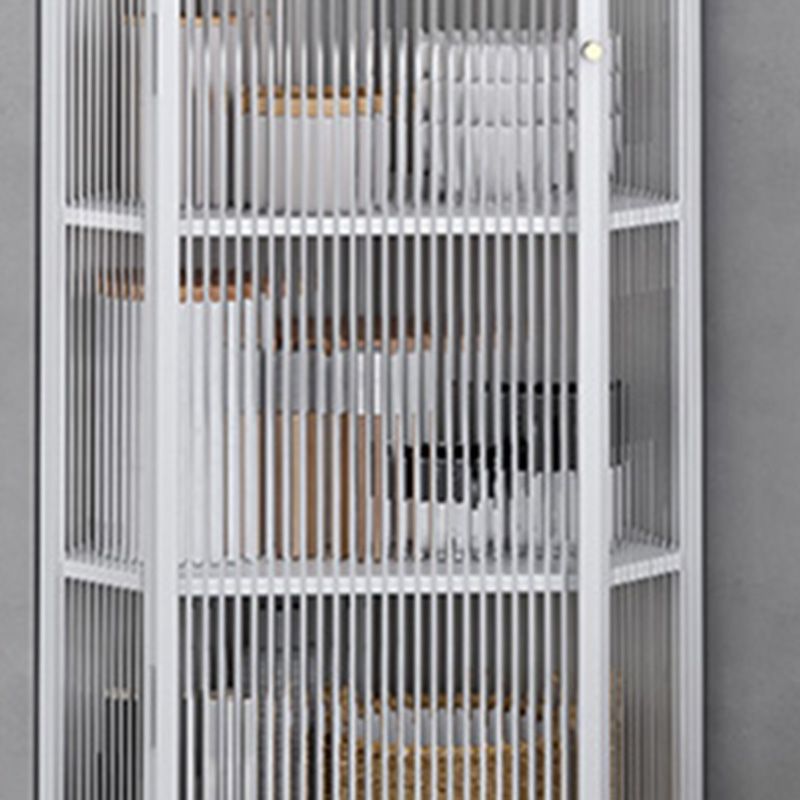 Contemporary Storage Sideboard Metal Dining Sideboard with Glass Door Clearhalo 'buffet_sideboard' 'Buffets & Sideboards' 'furn' 'furn_buffet_sideboard' 'Furniture' 'Kitchen & Dining Furniture' 1200x1200_487f4580-0182-4b7b-969e-73c6392b7f15