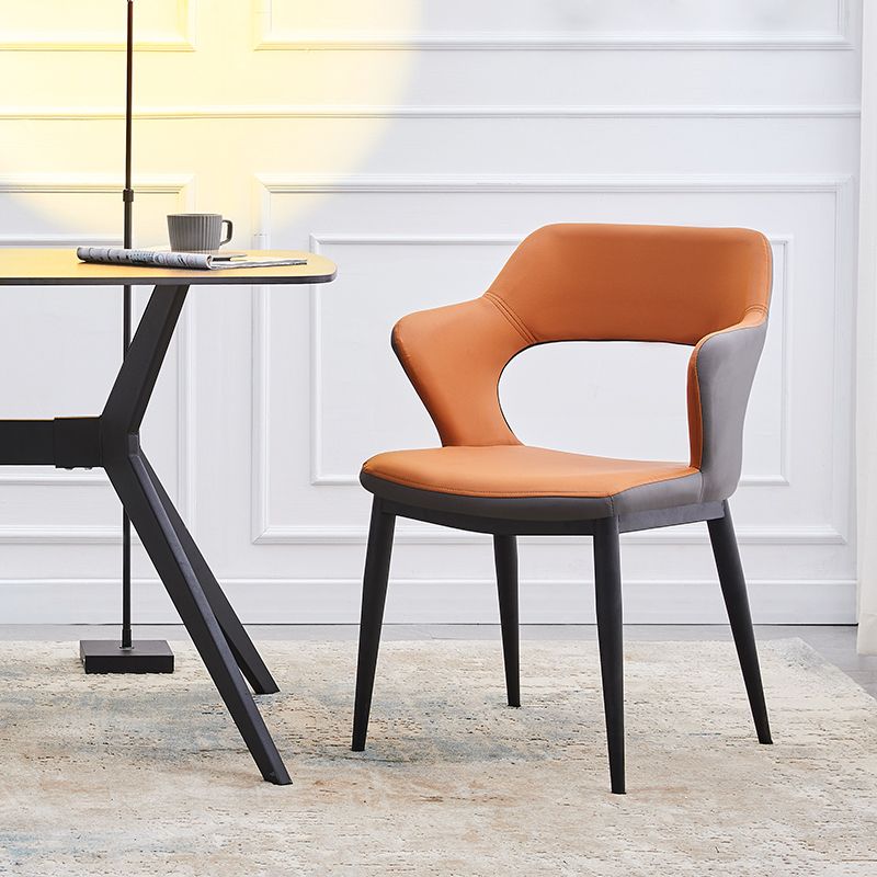 Minimalist Style Leather Dining Chairs Open Back Dining Side Chairs for Home Clearhalo ' kitchen&dining_furn' 'Dining Chairs' 'Dining Tables & Seating' 'dining_chair' 'furn' 'furn_dining_chair' 'Furniture' 'furniture_dining_chair' 'Kitchen & Dining Furniture' 'kitchen' 1200x1200_487fa7a6-bb7a-47e6-914f-6afab509a365