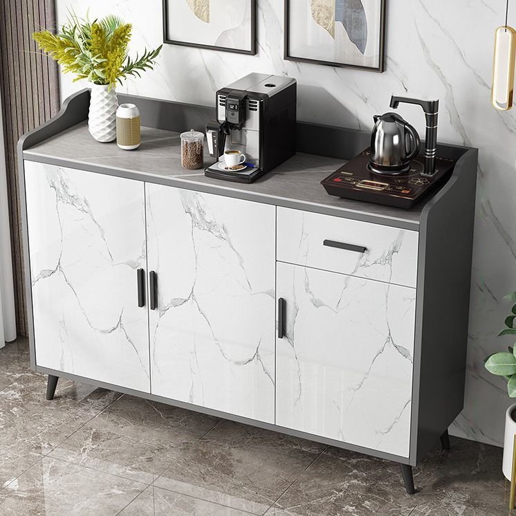 Glam Stone Sideboard Scaffali regolabili per la sala da pranzo Cucina Sideboard