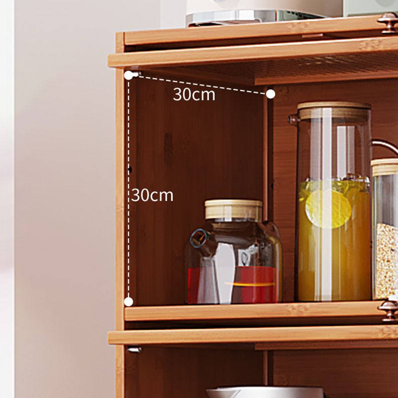 Server di pranzo glam di cucina in bambù marrone per soggiorno