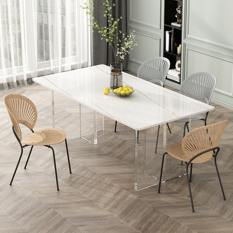 Modern 1/2/5/7 stukken Dinerset rechthoekige stenen eettafel voor café