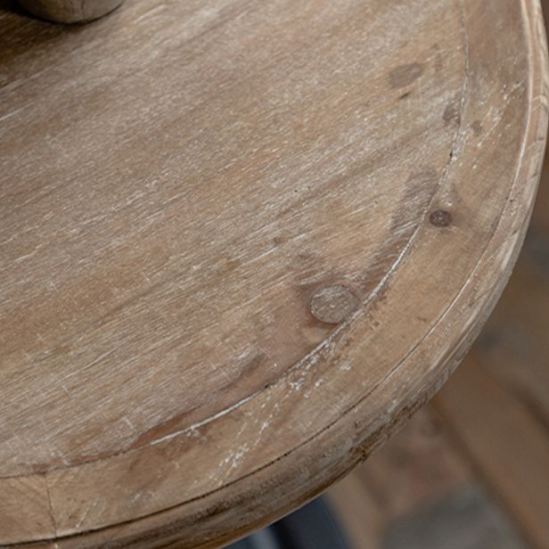 French Country Style Side End Table Pedestal Round Sofa Side Accent Table