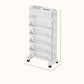 Pure White Shelf Bookcase Contemporary Closed Back 7.5" Wide Book Shelf Vertical