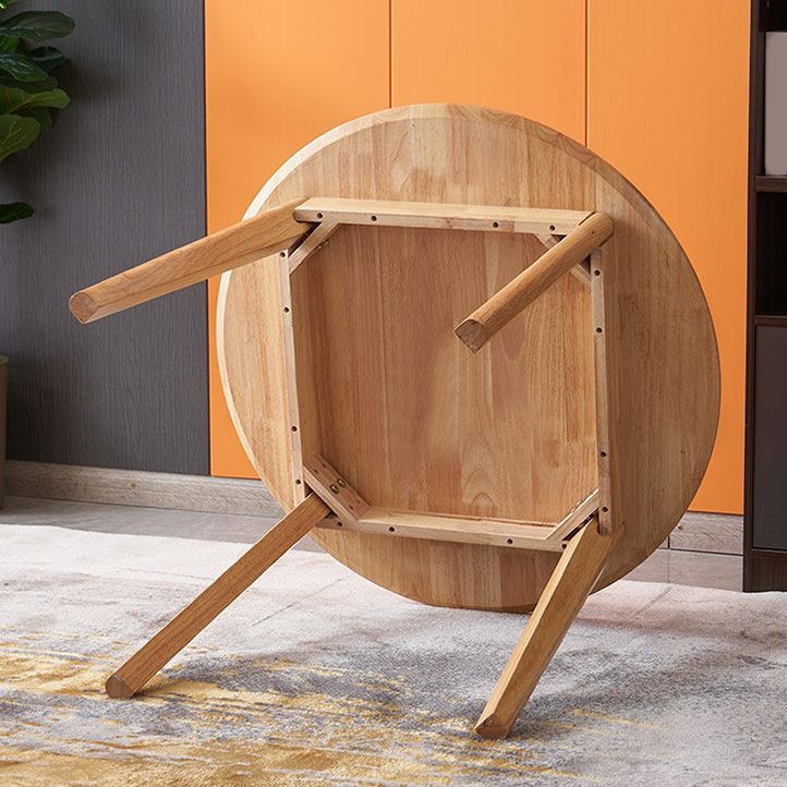 Contemporary Kitchen Dinner Table Solid Wood Round 4 Legs Dining Table