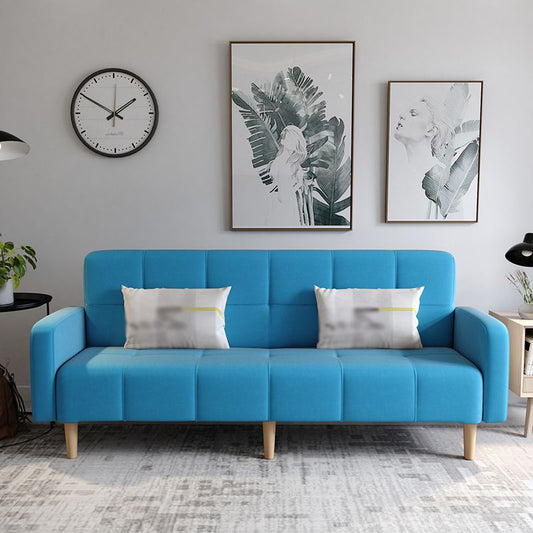 Transitional Modern Loose Back Linen Square Arm Settee with slipcovered Clearhalo 'furn' 'furn_sofas' 'Furniture' 'furniture_sofas' 'kitchen' 'kitchen_sofas' 'Living Room Furniture' 'Sofa' 'sofas' 1200x1200_48838884-8adc-45a0-a77c-82aefc5d0e42