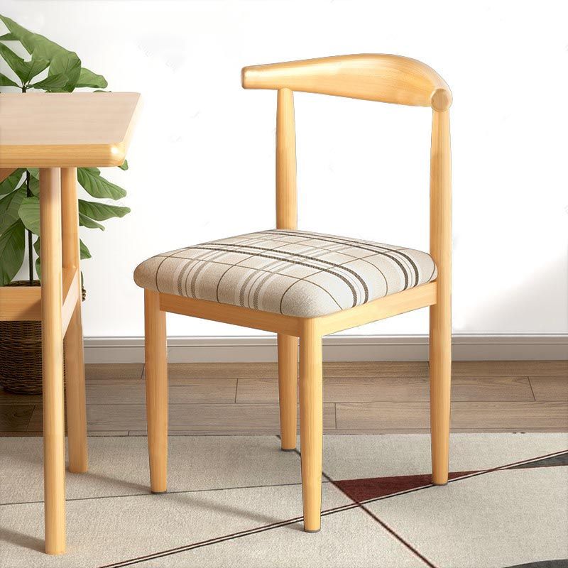 Silla de comedor de lino contemporánea muebles laterales de comedor abiertos en acabado mate para interiores