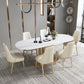 Glam Kitchen White Dining Table Sintered Stone Standard Dining Table with Pedestal Base Clearhalo ' dining_table' 'Dining Tables & Seating' 'Dining Tables' 'furn' 'furn_dining_table' 'Furniture' 'furniture_dining_table' 'Kitchen & Dining Furniture' 'kitchen&dining_furn' 'kitchen' 'kitchen_dining_table' 1200x1200_4884ab1f-6ddf-4e8b-9f67-6ad9b931480f