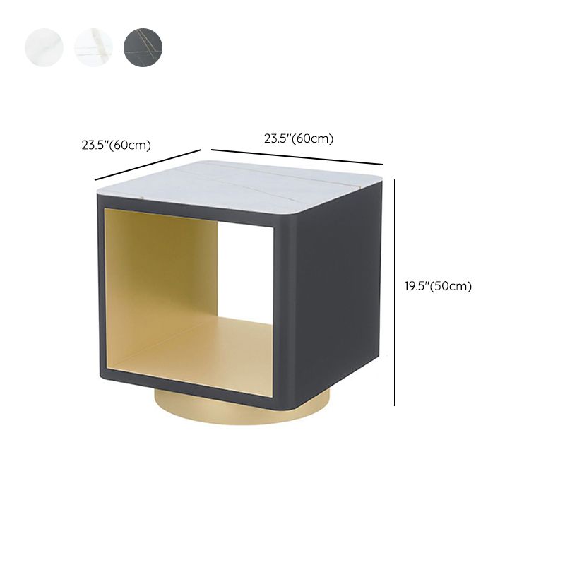 19" Wide Glam Corner Table Square Accent Side Table with Storage