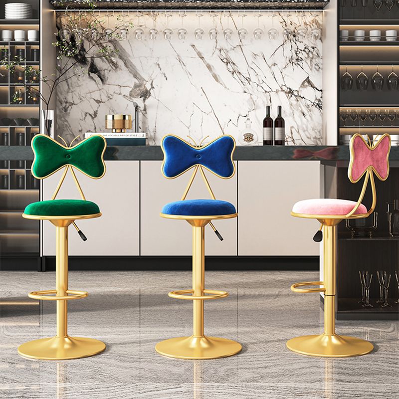 Scandinavian Design Upholstered Bar Stools with Fabric Round Stools with Footrest Clearhalo 'Bar Furniture' 'Bar Stools' 'bar_stools' 'furn' 'furn_bar_stools' 'Furniture' 'furniture_bar_stools' 'Kitchen & Dining Furniture' 1200x1200_488a54c2-e557-4437-9480-7f90a67129b0