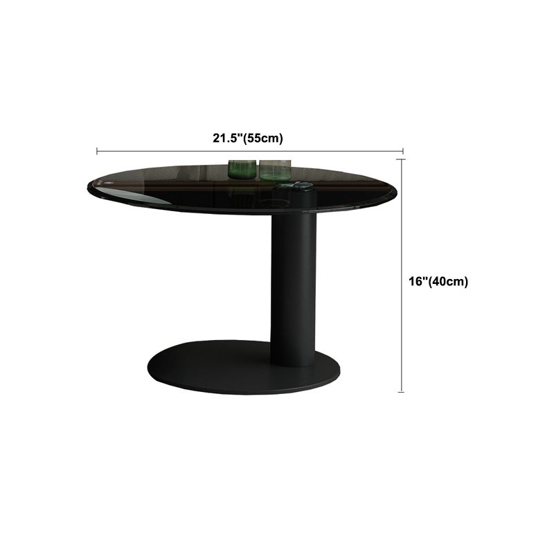 Round Stone Top Coffee Table Mid-Century Modern Cocktail Table Clearhalo 'Coffee & Accent Tables' 'Coffee Tables' 'coffee_tables' 'furn' 'furn_coffee_tables' 'Furniture' 'Living Room Furniture' 1200x1200_488b129f-71e5-47d2-860e-775d6a172d38