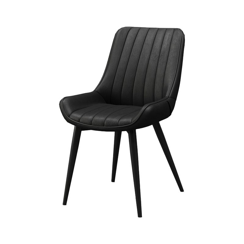 Metalen frame Dining zijstoel faux leer gestoffeerde zijstoel