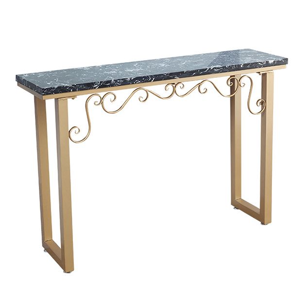 Glam Marble Console Table 12" W Rectangle Sled Accent Table for Hall Clearhalo 'Console Tables' 'console_tables' 'Entry & Mudroom Furniture' 'furn' 'furn_console_tables' 'Furniture' 1200x1200_488eb388-b732-4982-9c32-e853b27b3f53