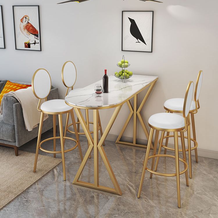 Glam 1/2/3/5 Pieces Sintered Stone Bar Table Set Fixed Table Counter Set for Dining Room Clearhalo 'Bar Furniture' 'furn' 'furn_home_bar_bar_sets' 'Furniture' 'Home Bars & Bar Sets' 'home_bar_bar_sets' 'Kitchen & Dining Furniture' 1200x1200_489029d9-5817-42c8-8012-ce974e9050ed