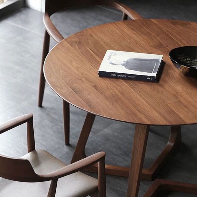 Round Double Base Dining Table Modern Pine Wood Table for Kitchen Clearhalo 'Dining Tables & Seating' 'Dining Tables' 'dining_table' 'furn' 'furn_dining_table' 'Furniture' 'Kitchen & Dining Furniture' 1200x1200_4890b013-74ad-4a07-bb26-55114b985e9d