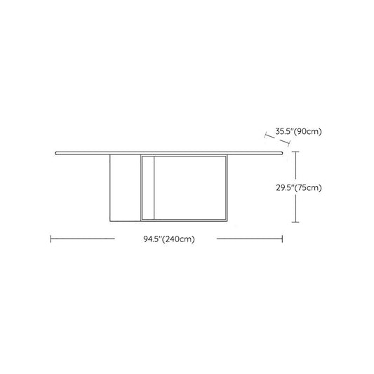 Scrivania di scrittura glam curva e scrivania per ufficio in metallo e pino