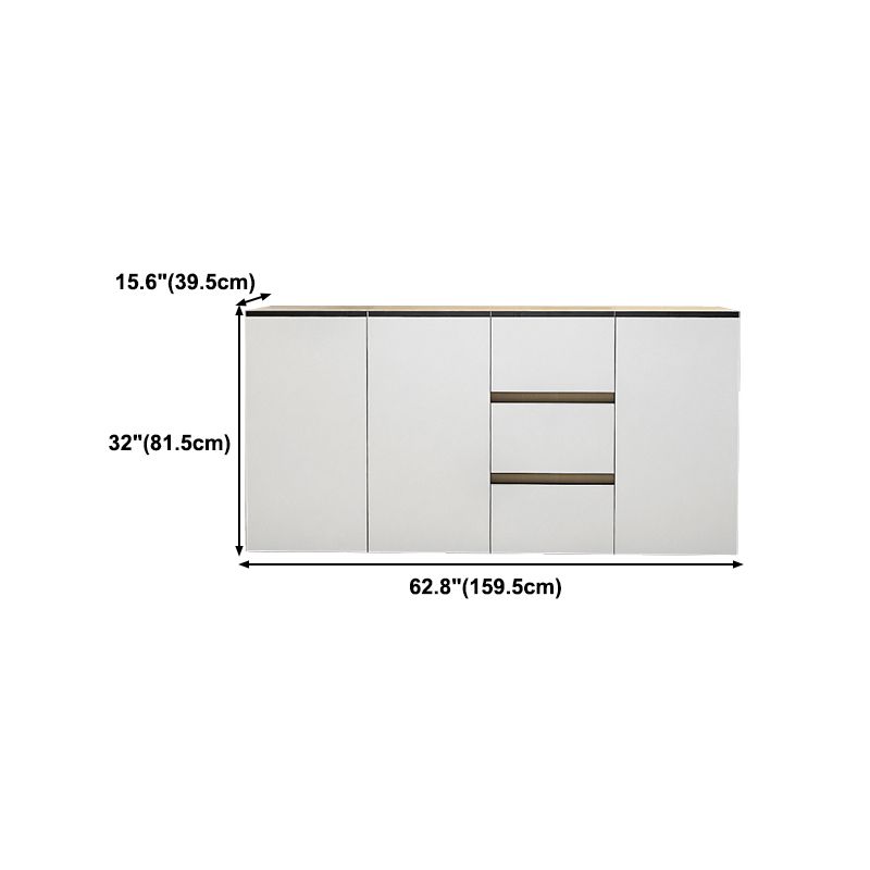 Sideboard in legno ingegnerizzato a 3 cassetto glam per soggiorno per soggiorno