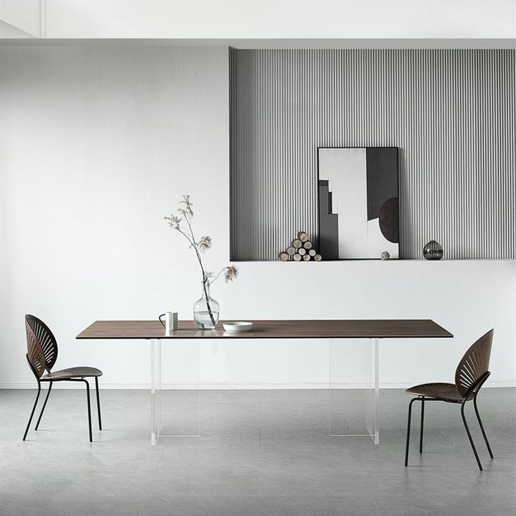 Rectangle Dining Table Acrylic Base Table for Kitchen Dining Room Clearhalo 'Dining Tables & Seating' 'Dining Tables' 'dining_table' 'furn' 'furn_dining_table' 'Furniture' 'Kitchen & Dining Furniture' 1200x1200_4893a9dc-00a1-43ae-9f9c-816c7c19d2f5