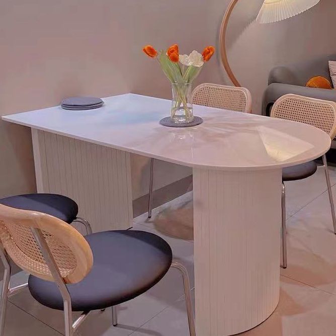 Solid Wood Contemporary Free Form Dining Table Marble Top Dining Table for Dining Room Clearhalo ' dining_table' 'Dining Tables & Seating' 'Dining Tables' 'furn' 'furn_dining_table' 'Furniture' 'furniture_dining_table' 'Kitchen & Dining Furniture' 'kitchen&dining_furn' 'kitchen' 'kitchen_dining_table' 1200x1200_4893ffab-6f36-4e7c-998f-c48fefadb10c