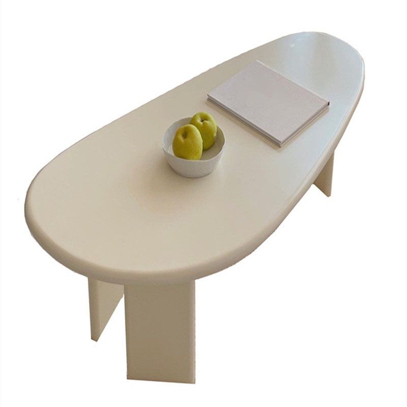 Contemporary Beige Coffee Table with 3 Legs in Wood Coffee Cocktail Table