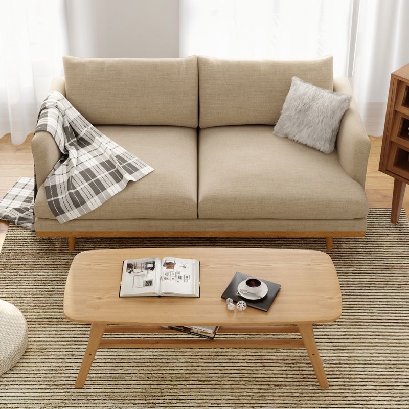 Modern 29.52" H Cotton Blend Wood Frame Recessed Arm Loveseat Clearhalo 'furn' 'furn_sofas' 'Furniture' 'Living Room Furniture' 'Sofa' 'sofas' 1200x1200_48951e1a-1d0f-4bce-9eec-abe697c058a5