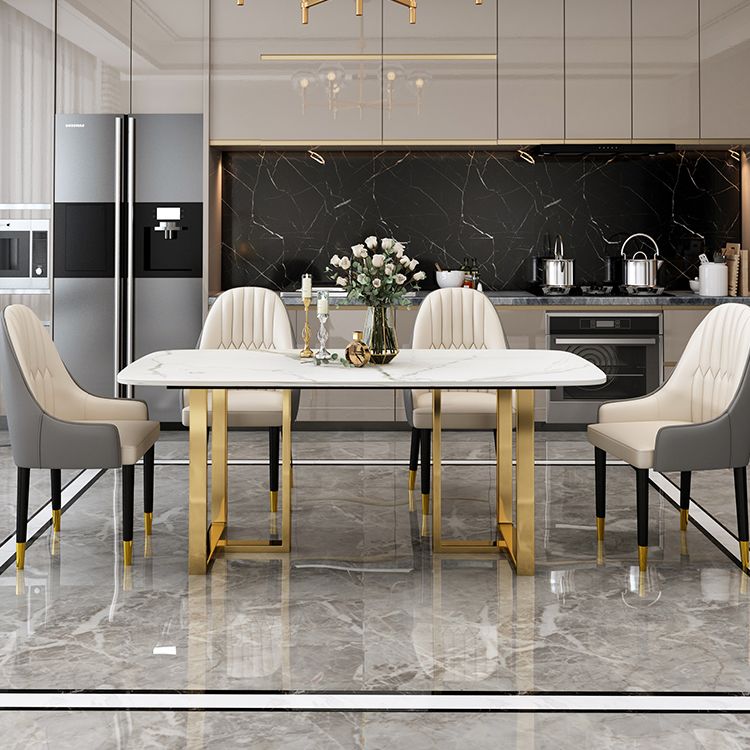 Luxury Sintered Stone Dining Table Rectangle Table with Double Pedestal in Gold Clearhalo ' dining_table' 'Dining Tables & Seating' 'Dining Tables' 'furn' 'furn_dining_table' 'Furniture' 'furniture_dining_table' 'Kitchen & Dining Furniture' 'kitchen&dining_furn' 'kitchen' 'kitchen_dining_table' 1200x1200_48953cae-fe0b-4cf7-8fb5-3a23695348c2