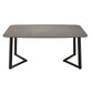 Industrial Sintered Stone Top Dining Table Rectangle Table with Double Pedestal