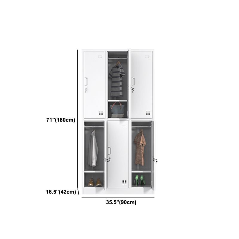 Eigentijdse stalen opbergkast wit metaal scharnierende deurkast
