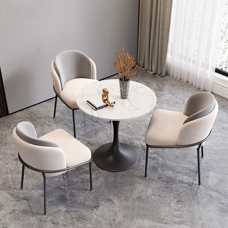 パッド入りの椅子を備えた丸いダイニングテーブルセット1/2/3/4/5 PCSダイニングセット