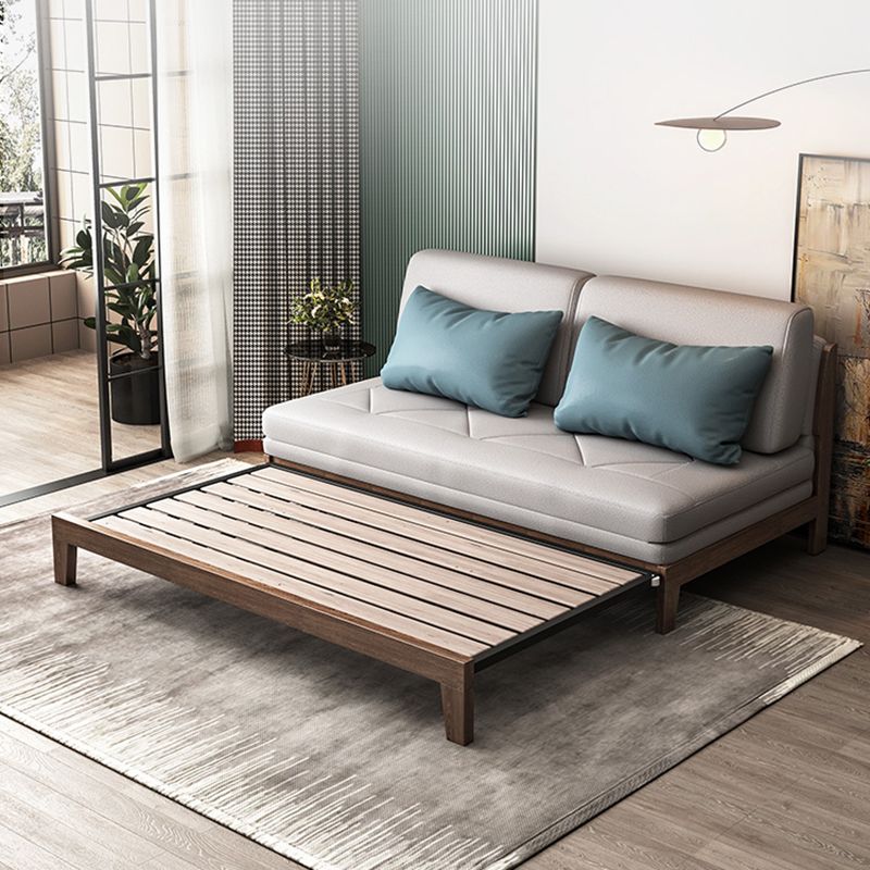 Contemporary Convertible Armless Faux Leather Stain Resistant Bed Settee Clearhalo 'furn' 'furn_sofas' 'Furniture' 'Living Room Furniture' 'Sofa' 'sofas' 1200x1200_4896a0ef-7890-46fb-98bf-855ba14d17c0